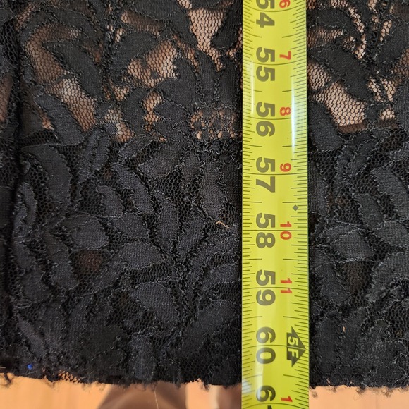 X by Escape Black Lace Overlay Maxi Dress Gown Ruched Waist‎ Sz 8 Zip Sleeveless - Picture 6 of 15